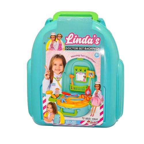 03843 LİNDA NIN DOKTOR SET SIRT ÇANTASI -FEN Kız Erkek Çocuk Oyuncak Eğitici Oyuncaklar