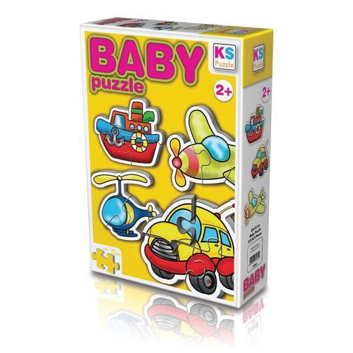 12003 KS Baby Puzzle - Ulaşım Araçları / 15 Parça Puzzle / +2 yaş Kız Erkek Çocuk Oyuncak Eğitici Oy