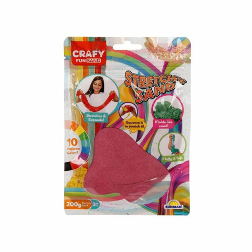 3602 Crafy Streç Oyun Kumu Pembe 200 g Kız Erkek Çocuk Oyuncak Eğitici Oyuncaklar