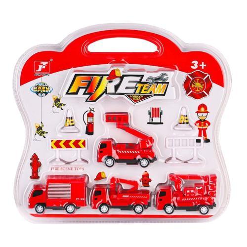 995A-10 Çek Bırak İtfaiye Araç Oyun Seti -Birliktoys Kız Erkek Çocuk Oyuncak Eğitici Oyuncaklar