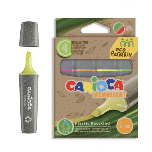 Carioca Eco Family Fosforlu Marker 4'lü Kız Erkek Çocuk Oyuncak Eğitici Oyuncaklar