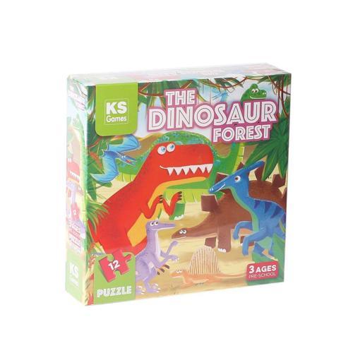 PRS 32703 The Dinosaur Forest Pre School Puzzle 12 Parça Kız Erkek Çocuk Oyuncak Eğitici Oyuncaklar