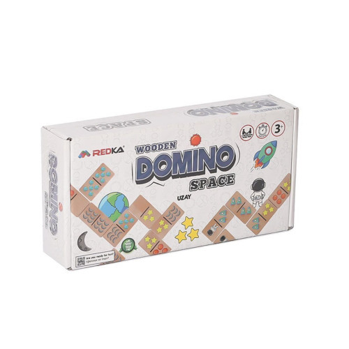 5651 Ahşap Domino Space Kız Erkek Çocuk Oyuncak Eğitici Oyuncaklar