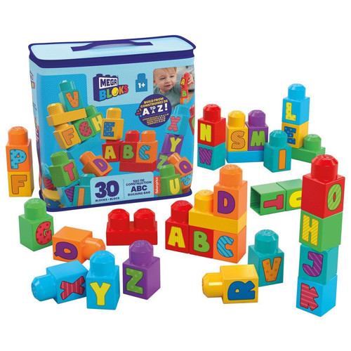 HRR60 Mega Bloks Alfabeli Blok Çantası 30 parça +1 yaş Kız Erkek Çocuk Oyuncak Eğitici Oyuncaklar