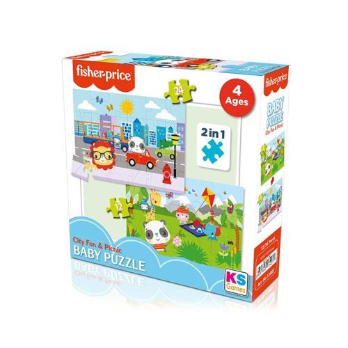 FP 13407 Fisher Price Baby Puzzle City Fun Picnic 2In1 Kız Erkek Çocuk Oyuncak Eğitici Oyuncaklar
