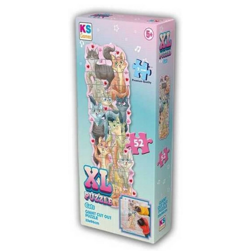 Ks Games Cats XL Puzzle 52 Parça KS-28617 Kız Erkek Çocuk Oyuncak Eğitici Oyuncaklar