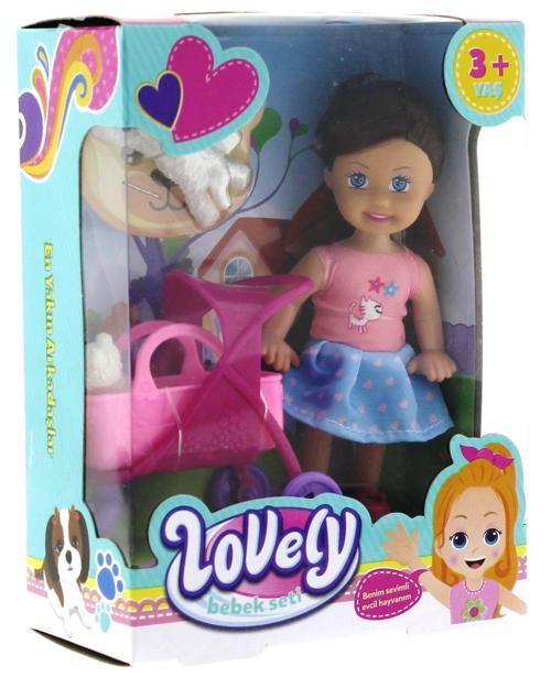 Lovely Mini Bebek Pembe Sepetli Evcil Hayvanlı Oyun Seti Kız Erkek Çocuk Oyuncak Eğitici Oyuncaklar