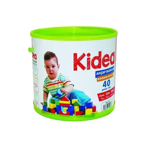 KID-1001 Chiva, Ahşap Bloklar 40 Parça Kız Erkek Çocuk Oyuncak Eğitici Oyuncaklar