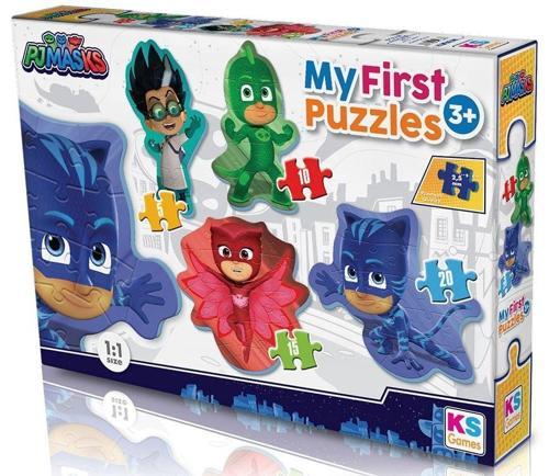 KS Baby Puzzle Pijamaskeliler My First Puzzle 4 in 1 Çerçevesiz Kız Erkek Çocuk Oyuncak Eğitici Oyun