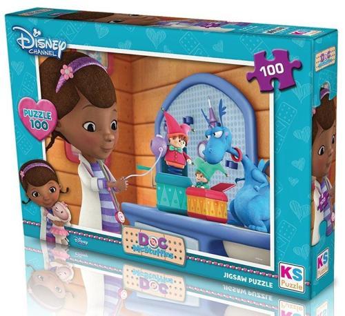 KS Puzzle 100 Parça Doc MCStuffins Kız Erkek Çocuk Oyuncak Eğitici Oyuncaklar