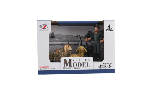 Kutulu Model Çiftçi, Oturan Kuzu,Tavşan, Kaz Kız Erkek Çocuk Oyuncak Eğitici Oyuncaklar