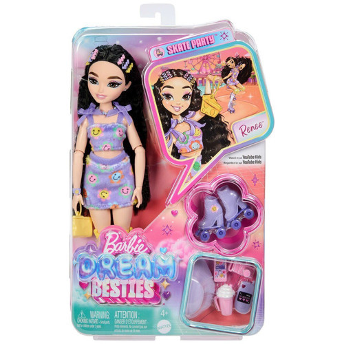 JFX99 Rene - Barbie Dream Besties Paten Partisi Rene Bebek ve Aksesuarları Kız Erkek Çocuk Oyuncak E
