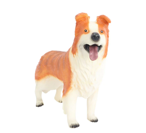 Model Köpek Turuncu Beyaz Lessie Kız Erkek Çocuk Oyuncak Eğitici Oyuncaklar