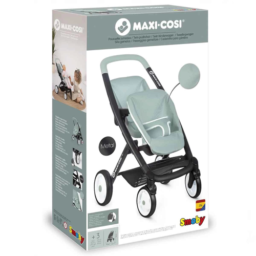 Smoby Maxi-Cosi İkiz Oyuncak Bebek Arabası Yeşil Kız Erkek Çocuk Oyuncak Eğitici Oyuncaklar