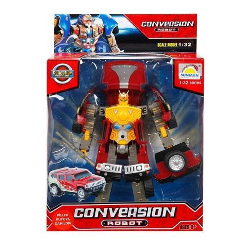 81234 Sunman, 1:32 Sesli ve Işıklı Dönüşebilen Robot Kız Erkek Çocuk Oyuncak Eğitici Oyuncaklar