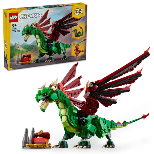 LEGO Creator 3'ü 1 Arada Orta Çağ Ejderhası 31161 Kız Erkek Çocuk Oyuncak Eğitici Oyuncaklar