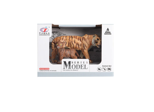 Kutulu Model Figür Hayvan Yavrulu Turuncu Kaplan Kız Erkek Çocuk Oyuncak Eğitici Oyuncaklar