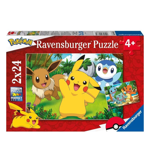 56682 Pokemon 2x24 parça Ravensburger Puzzle Kız Erkek Çocuk Oyuncak Eğitici Oyuncaklar