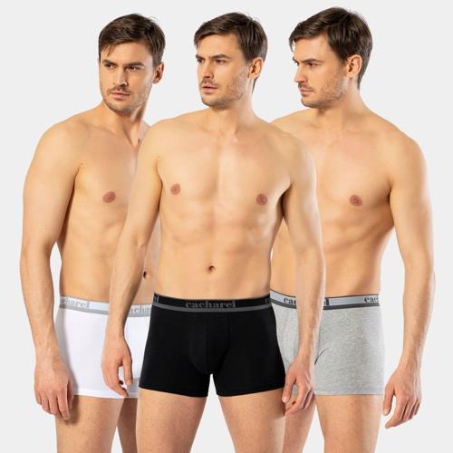 Erkek 3'lü Boxer 1337/Beyaz-Gri-Siyah