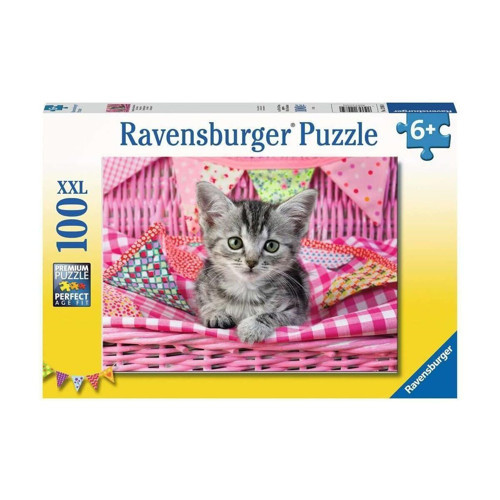 129850 Cute Kitty 100 parça XXL Ravensburger Puzzle Kız Erkek Çocuk Oyuncak Eğitici Oyuncaklar