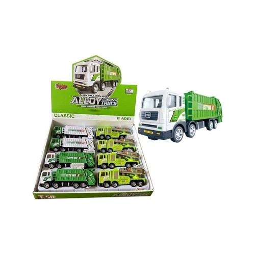 YH-711-57A SÜRTMELİ METAL 1:50 ÇÖP KAMYONU Kız Erkek Çocuk Oyuncak Eğitici Oyuncaklar