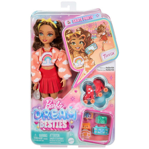 JFX98 Teresa - Barbie Dream Besties Paten Partisi Teresa Bebek ve Aksesuarları Kız Erkek Çocuk Oyunc