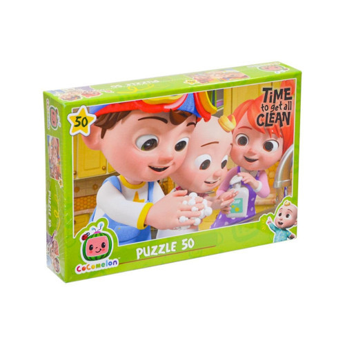 CO7779 Cocomelon 50 Parça Çocuk Puzzle -Laço Kız Erkek Çocuk Oyuncak Eğitici Oyuncaklar