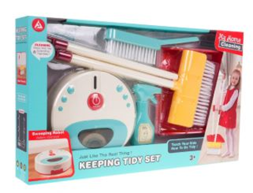 KEEPİNG TIDY SET TEMİZLİK PİLLİ ROBOT SÜPÜRG Kız Erkek Çocuk Oyuncak Eğitici Oyuncaklar
