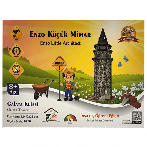 Minyatür Tuğla Galata Kulesi Kız Erkek Çocuk Oyuncak Eğitici Oyuncaklar