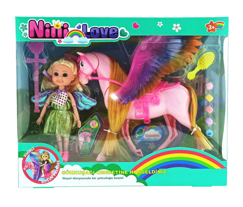 Nini Love ve Pembe Pegasus Kız Erkek Çocuk Oyuncak Eğitici Oyuncaklar