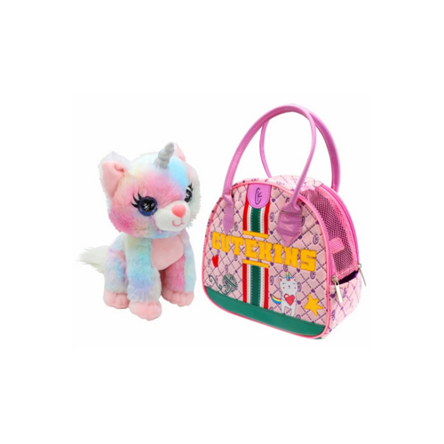 Cutekins Peluş Caticorn Posh Taşıma Çantalı Kız Erkek Çocuk Oyuncak Eğitici Oyuncaklar