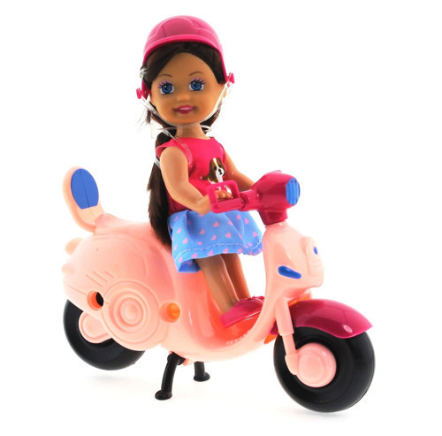Cute Doll Mini Bebek ve Pembe Vespa Kız Erkek Çocuk Oyuncak Eğitici Oyuncaklar