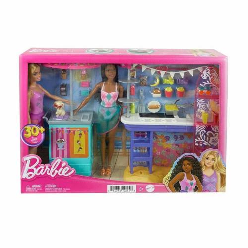 HNK99 Barbie Brooklyn ve Malibu'nun Sahildeki Yiyecek Standı Kız Erkek Çocuk Oyuncak Eğitici Oyuncak