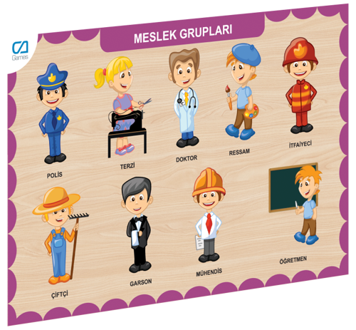 CAAHS-3203 CA GAMES AHŞAP MESLEK GRUPLARI BUL-TAK Kız Erkek Çocuk Oyuncak Eğitici Oyuncaklar