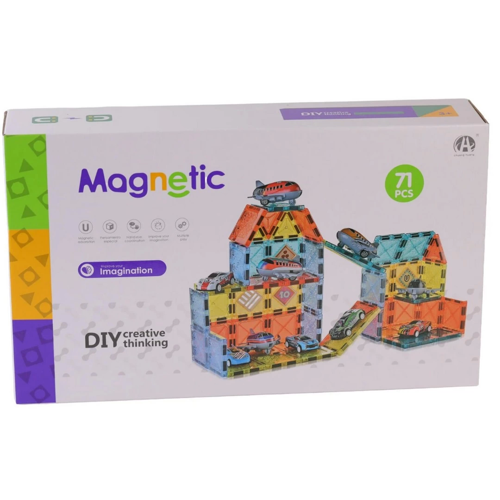 Magnetic Tiles 71 Parça Kız Erkek Çocuk Oyuncak Eğitici Oyuncaklar