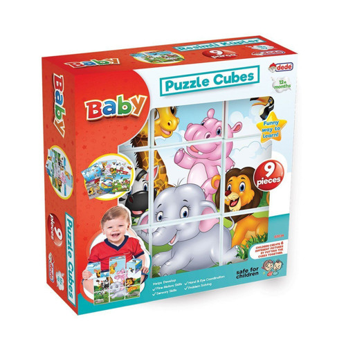 02034 Dede, Resimli Küpler 9 Parça / +1 yaş Kız Erkek Çocuk Oyuncak Eğitici Oyuncaklar