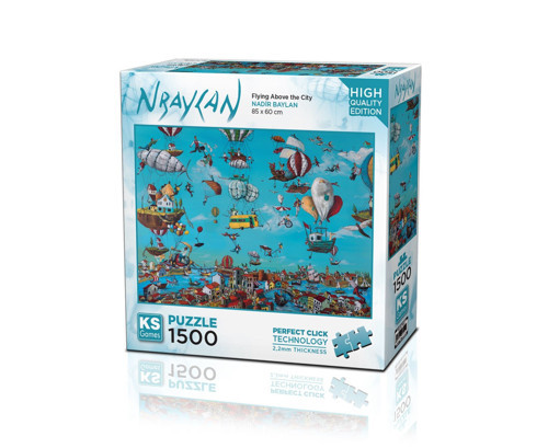 KS Puzzle 1500 Parça Nbaylan Flying Above the City Kız Erkek Çocuk Oyuncak Eğitici Oyuncaklar