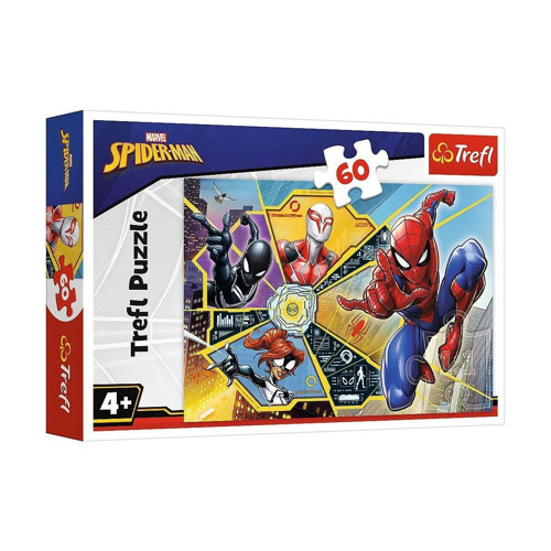 PUZZLE-17372 Marvel Spiderman 60 Parça Puzzle Kız Erkek Çocuk Oyuncak Eğitici Oyuncaklar
