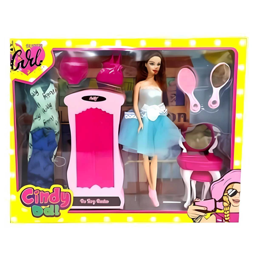 Oydaş Cindy Doll Dolaplı Makyaj Masalı Bebek 02453 Kız Erkek Çocuk Oyuncak Eğitici Oyuncaklar