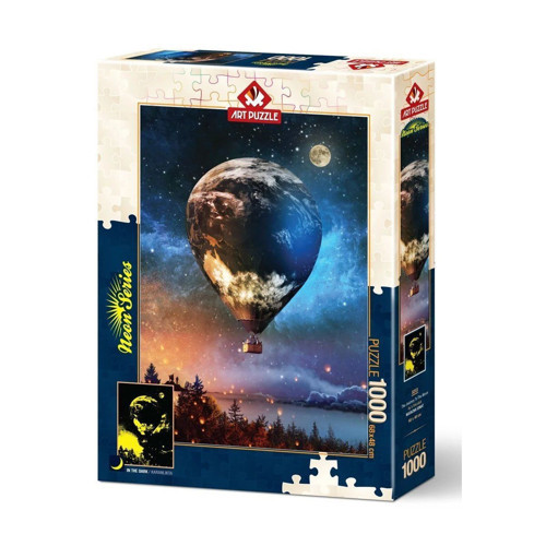 5013 Ay'a Yolculuk 1000 Parça NEON Puzzle Kız Erkek Çocuk Oyuncak Eğitici Oyuncaklar