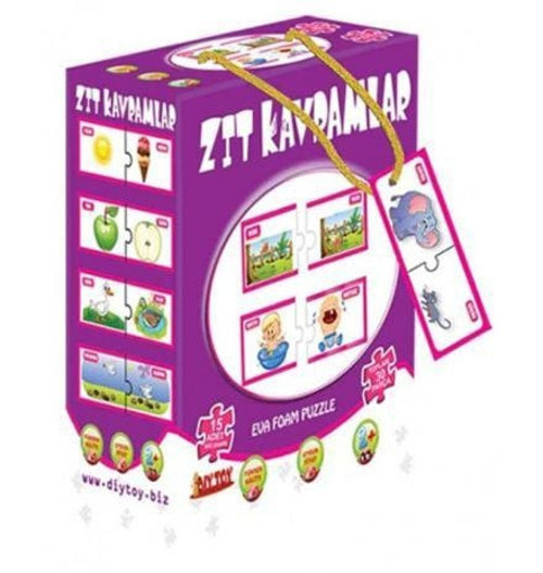 2945 DıyToy ZIT KAVRAMLAR KUTULU 2 Lİ Kız Erkek Çocuk Oyuncak Eğitici Oyuncaklar