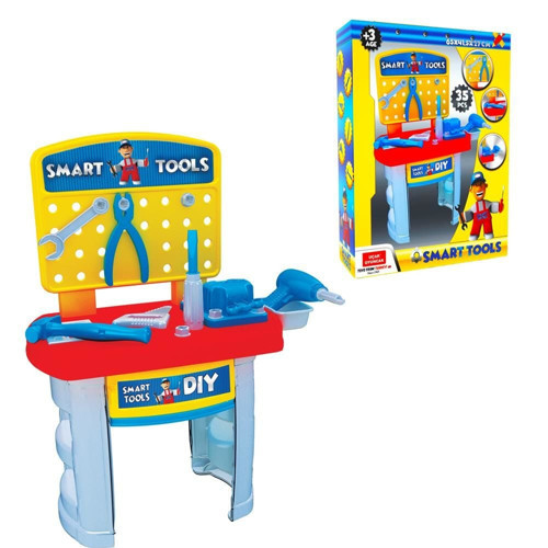 Büyük Boy Tezgahlı Smart Tools Tamir Seti 35 Parça Kız Erkek Çocuk Oyuncak Eğitici Oyuncaklar