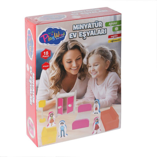 ONY-407 Ahşap Minyatür Ev Eşyaları Kız Erkek Çocuk Oyuncak Eğitici Oyuncaklar