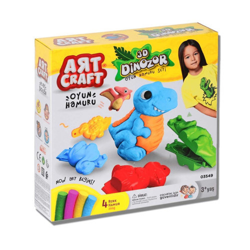 Dede 3D Dinozor Oyun Hamuru Seti Kız Erkek Çocuk Oyuncak Eğitici Oyuncaklar