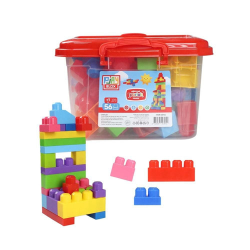 Play Blox Yapı Oyuncakları 56 Parça Kovalı Parlak Renkler Mega Blok Seti 3042 Kız Erkek Çocuk Oyunca