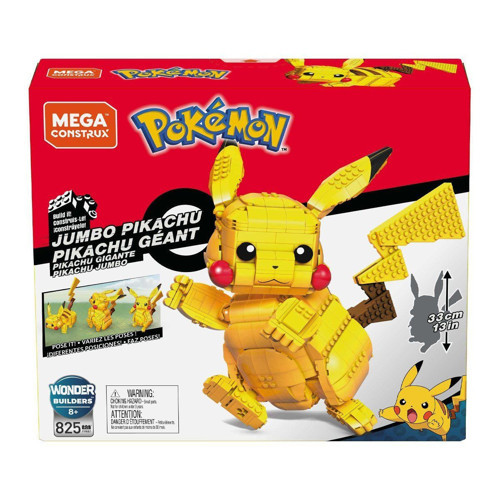FVK81 MEGA™ Pokémon™ Jumbo Pikachu Figürü 825 parça +8 yaş Kız Erkek Çocuk Oyuncak Eğitici Oyuncakla