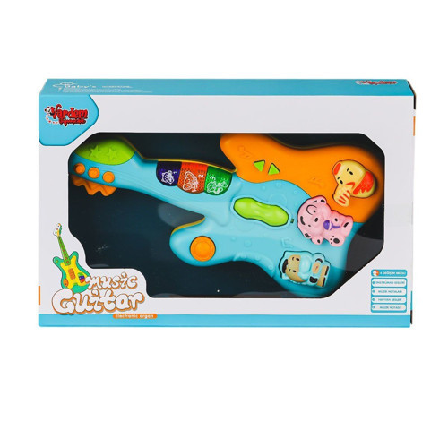 JLG-855-34A Işıklı ve Müzikli Gitar Bebek Pianosu Kız Erkek Çocuk Oyuncak Eğitici Oyuncaklar