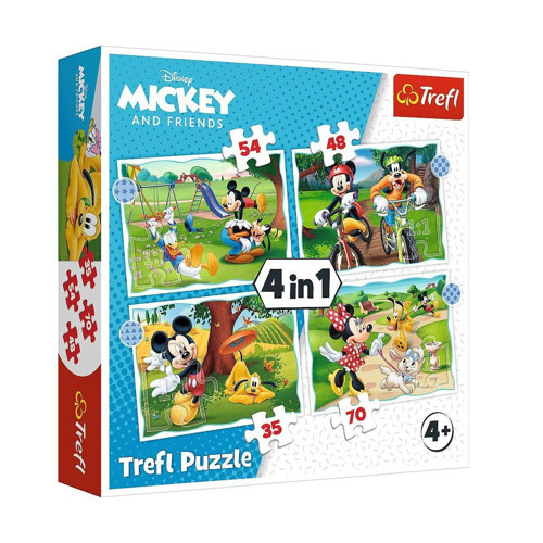 PUZZLE-34604 Disney 4IN1 Puzzle Kız Erkek Çocuk Oyuncak Eğitici Oyuncaklar