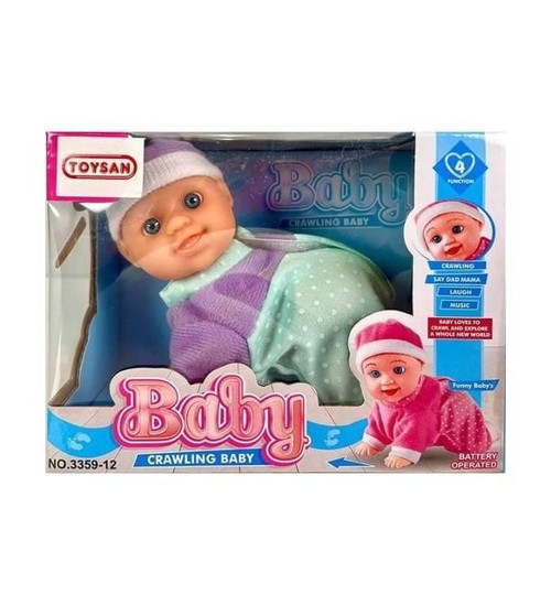PİLLİ EMEKLEYEN SESLİ BEBEK - 1adet Stokta Olan Gönderilir Kız Erkek Çocuk Oyuncak Eğitici Oyuncakla