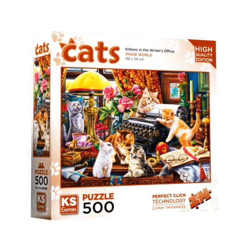 20052 Kittens in the Writer’s Office 500 Parça Puzzle Kız Erkek Çocuk Oyuncak Eğitici Oyuncaklar